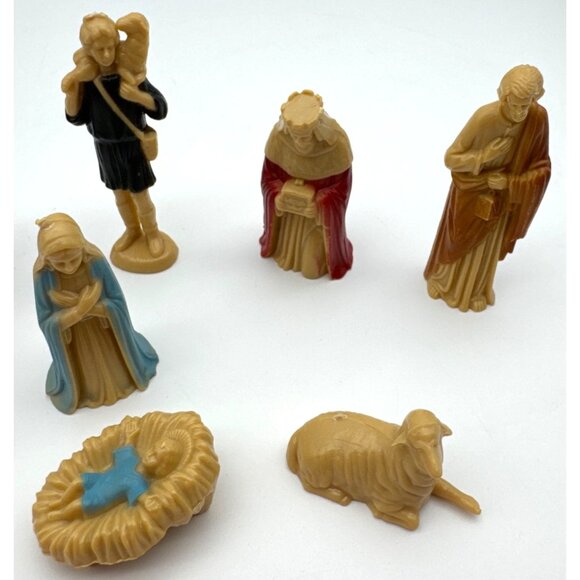 Vintage Merrilite Christmas Nativity Set 9 Pc Baby Jesus Hand Decorated 1985 - Picture 4 of 8